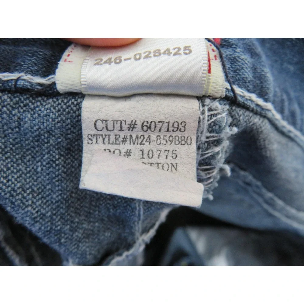 Vtg True Religion Ricky Super T JeansMen 42x34 Blue Flap Pocket USA Thick Stitch